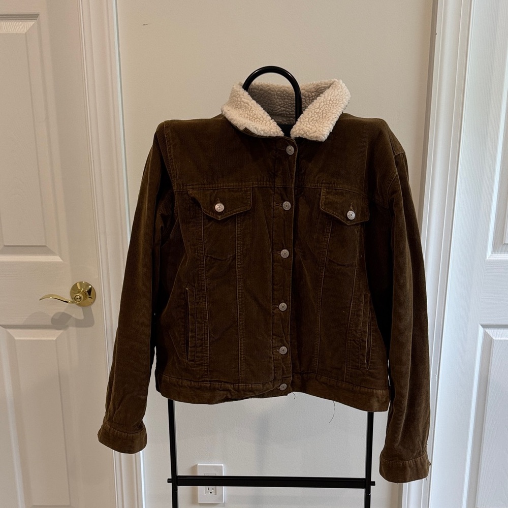 Old Navy Cream Sherpa-Lined Jacket